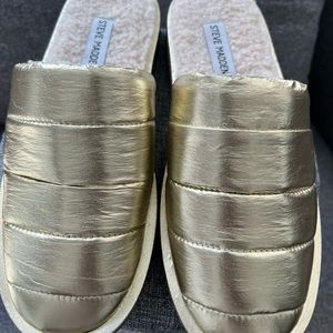 Steve Madden gold mule slides/slippers